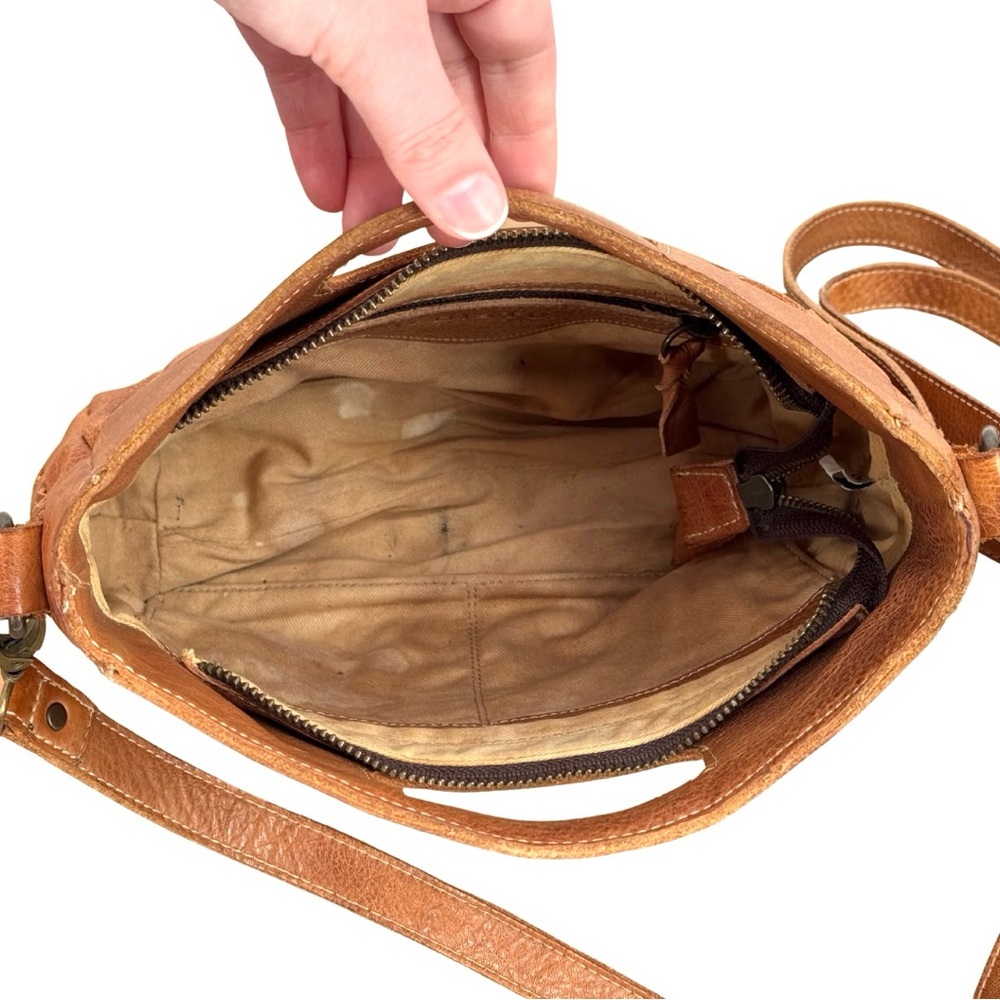 Bed Stu Orchid Woven Leather Versatile Crossbody Bag Tan Brown Leather - Picture 12 of 16